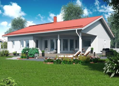№ 1056 Купить Проект дома Валокари 115-134. Закажите готовый проект № 1056 в Саратове, цена 41400 руб.