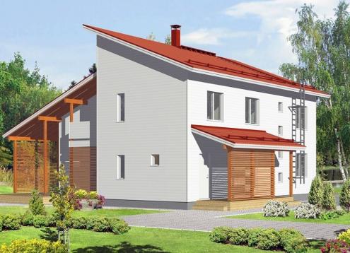 № 1240 Купить Проект дома Модерн 174-206. Закажите готовый проект № 1240 в Саратове, цена 62640 руб.